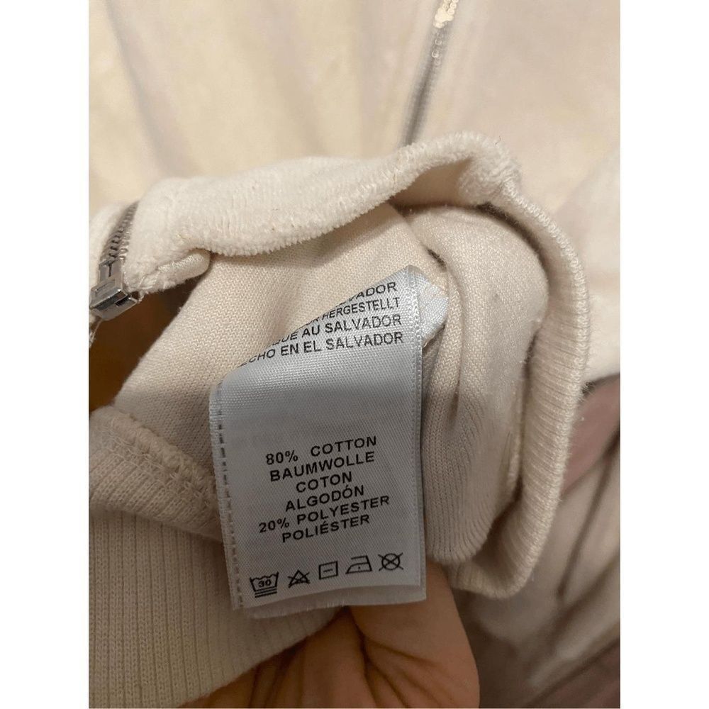 True Religion XS Buddha zip up hoodie sweatshirt cream black Y2K - Picture 7 of 8